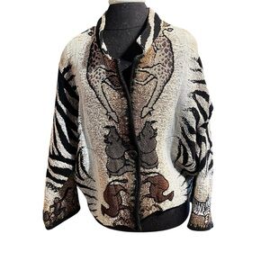 Sugar Street Weavers Vintage Safari Print Jacket Medium USA